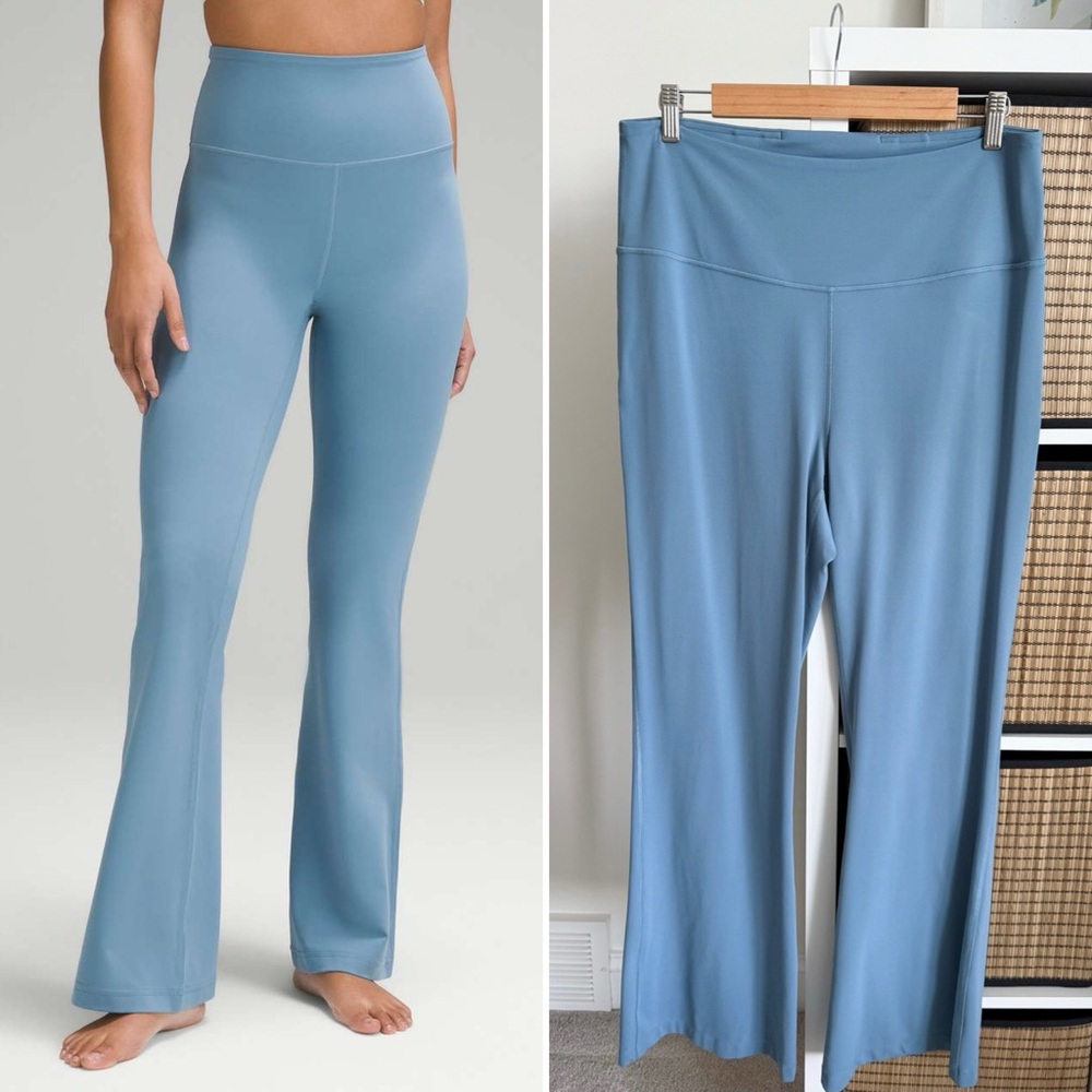 Lululemon Groove Super High Rise Flared Pants 30" Blue Sz 14